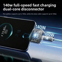 Adaptador USB-C que corta la carga solo al llegar al 100 % · Hasta 140 W