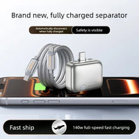Adaptador USB-C que corta la carga solo al llegar al 100 % · Hasta 140 W